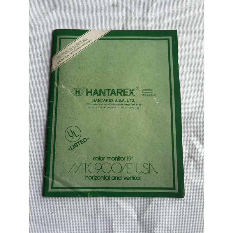 Manual de monitor Hantarex MTC 900-E U.S.A.