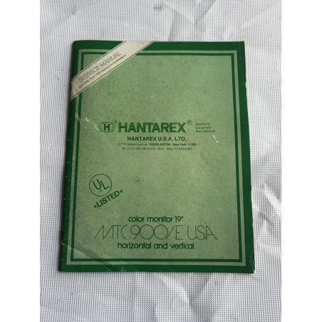 Manual de monitor Hantarex MTC 900-E U.S.A.