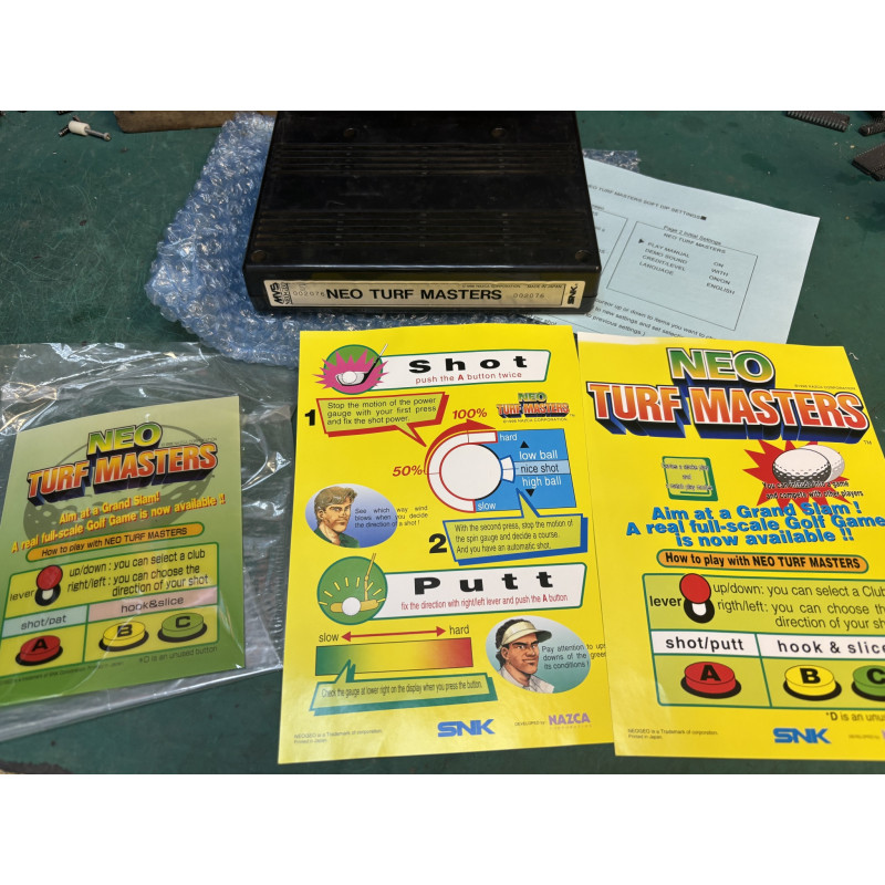 Cartucho original de Neo Geo del juego Neo Turf Masters.