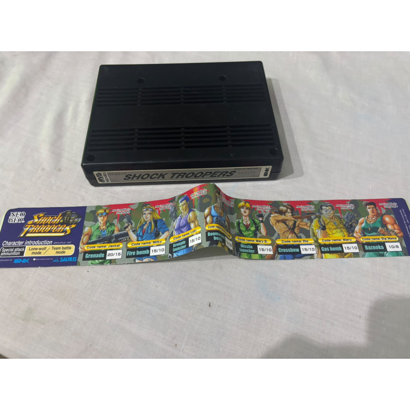Cartucho original de Neo Geo del juego Shock Troopers.