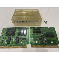 Cartucho original de Neo Geo del juego World Heroes 2.