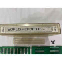 Cartucho original de Neo Geo del juego World Heroes 2.